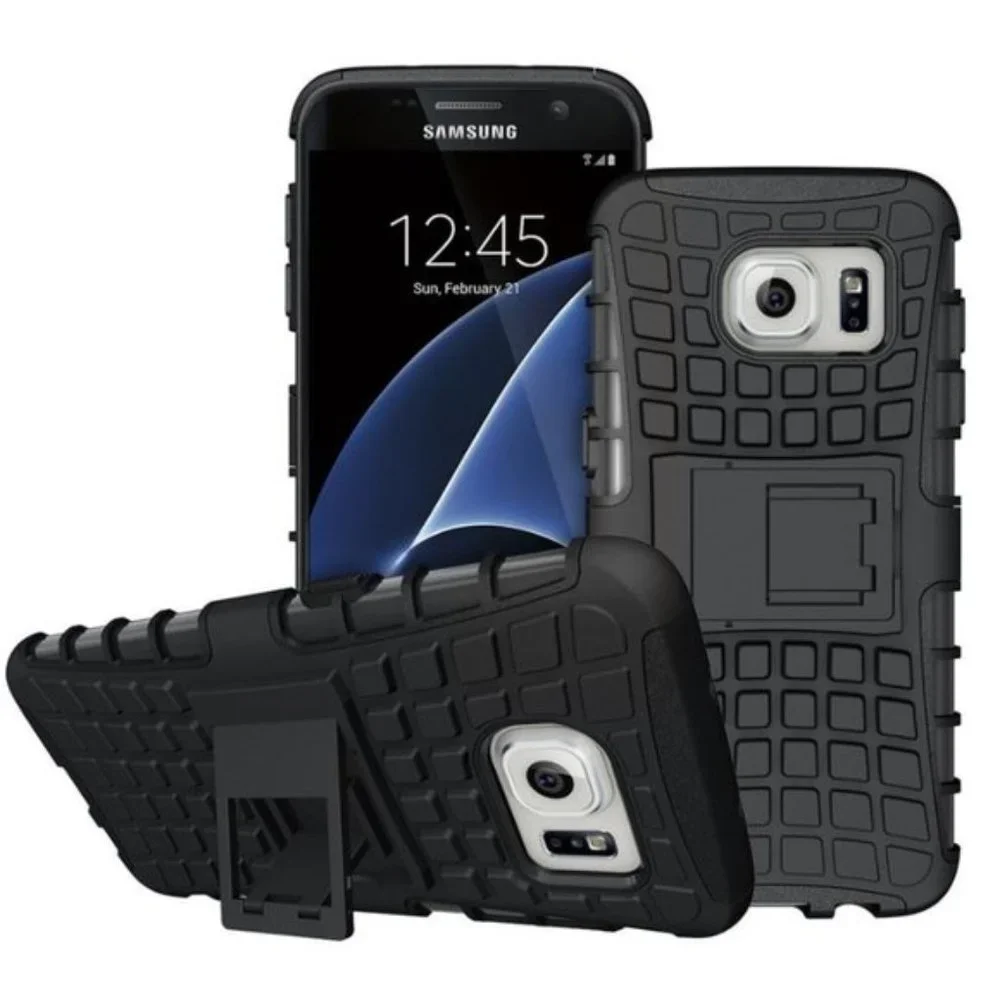 NEW SAMSUNG GALAXY S7 EDGE DUAL CASE STAND FREE HEADPHONES